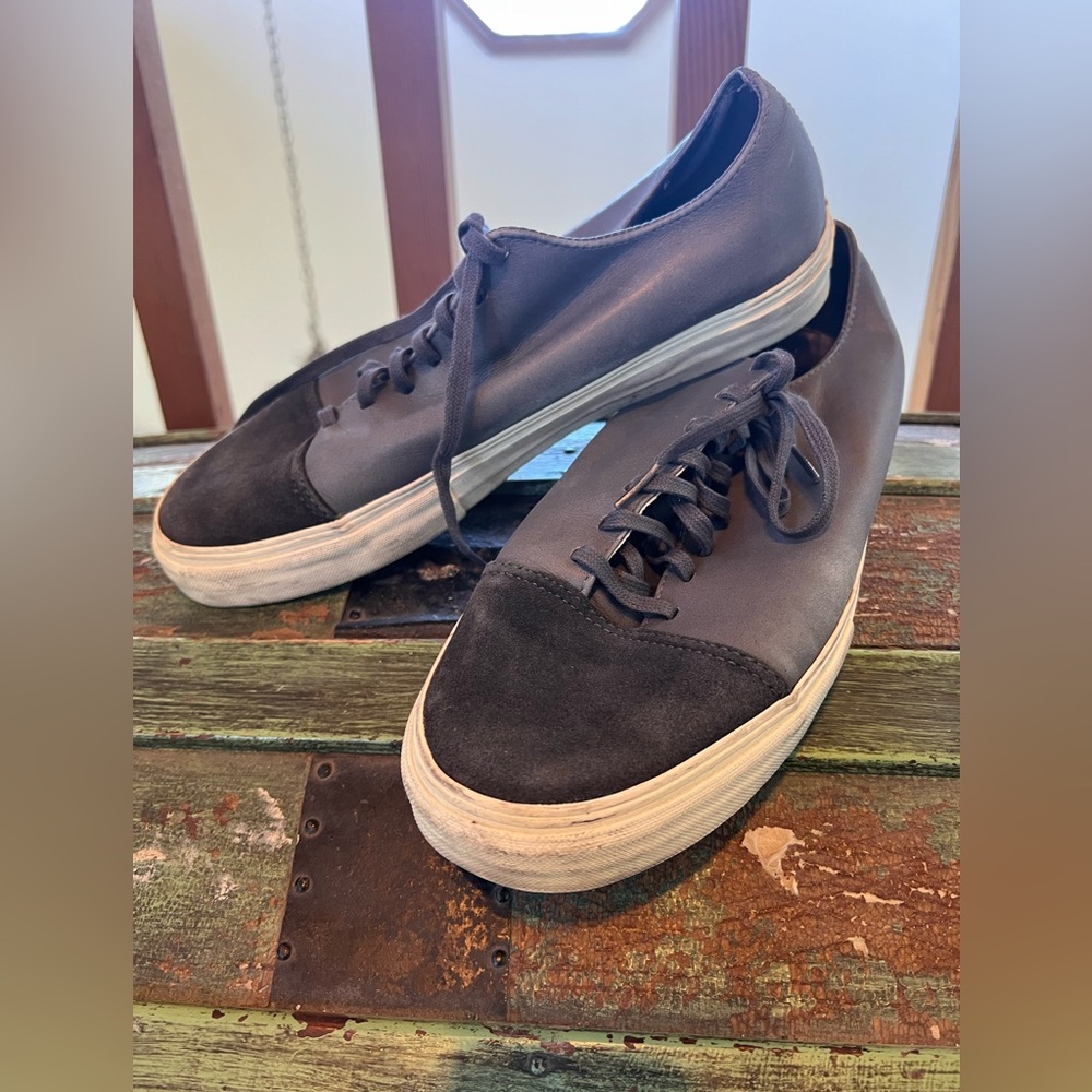 Vans two tone leather and suede gray sneakers - Picture 2 of 6